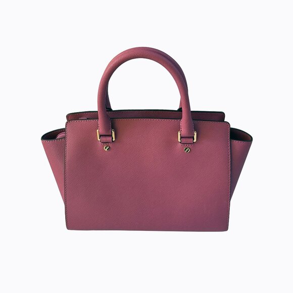 Michael Kors Selma Leather Tulip Pink Rose Leather Satchel Shoulder Tote HandBag - Picture 4 of 11